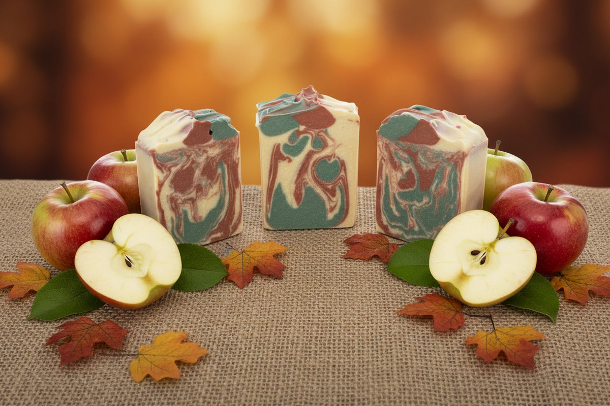 Macintosh Apple — Duckville handcrafted goat milk and beef tallow soap.